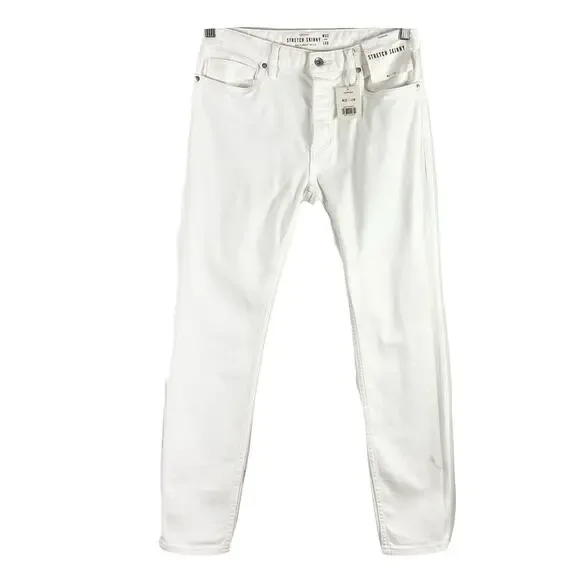 NEW TOPMAN Jeans W32XL30 White Skinny Stretch - Picture 1 of 13